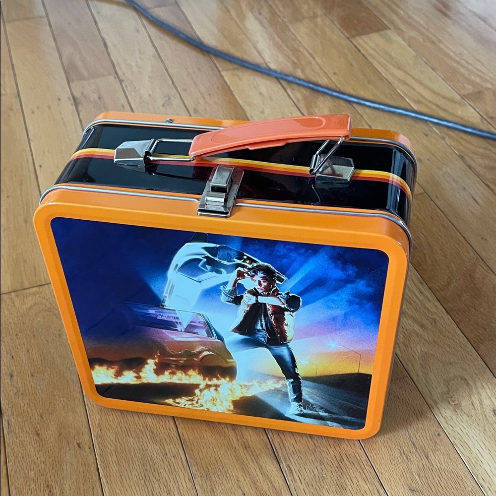 Funko Orange Black Blue Back to the Future Themed Metal Lunch Box